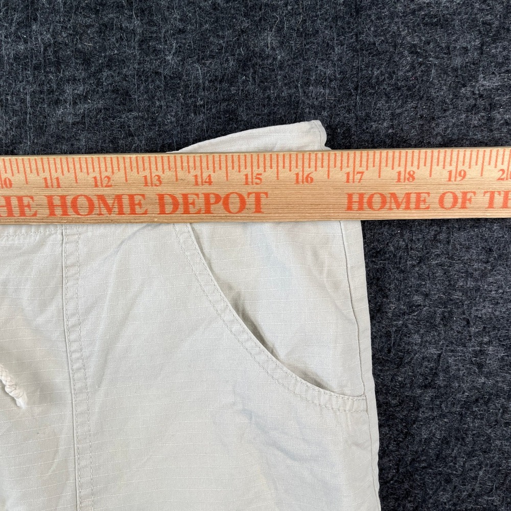 Jordache Capri Pants Womens 11/12 Tan Cotton Slash Pockets Drawstring Slit Hem - Picture 3 of 6
